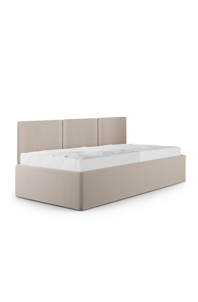 Łóżko z panelami ściennymi SOFA BOX TEXTI