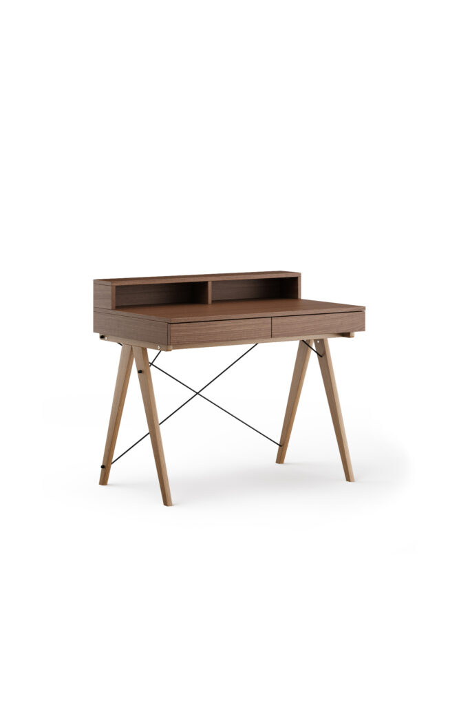 Drewniane biurko BASIC z nadstawką HORIZONTAL