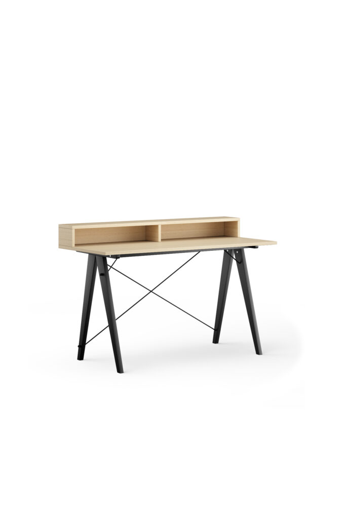 Drewniane biurko SLIM+ HORIZONTAL z poziomą nadstawką