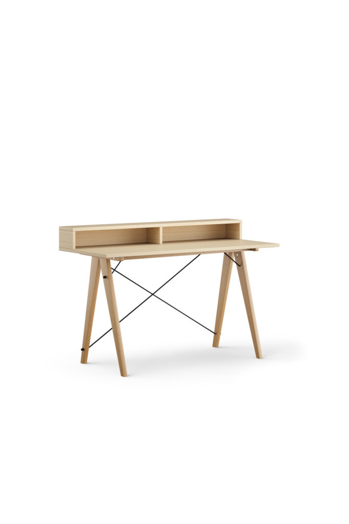 Drewniane biurko SLIM+ HORIZONTAL z poziomą nadstawką