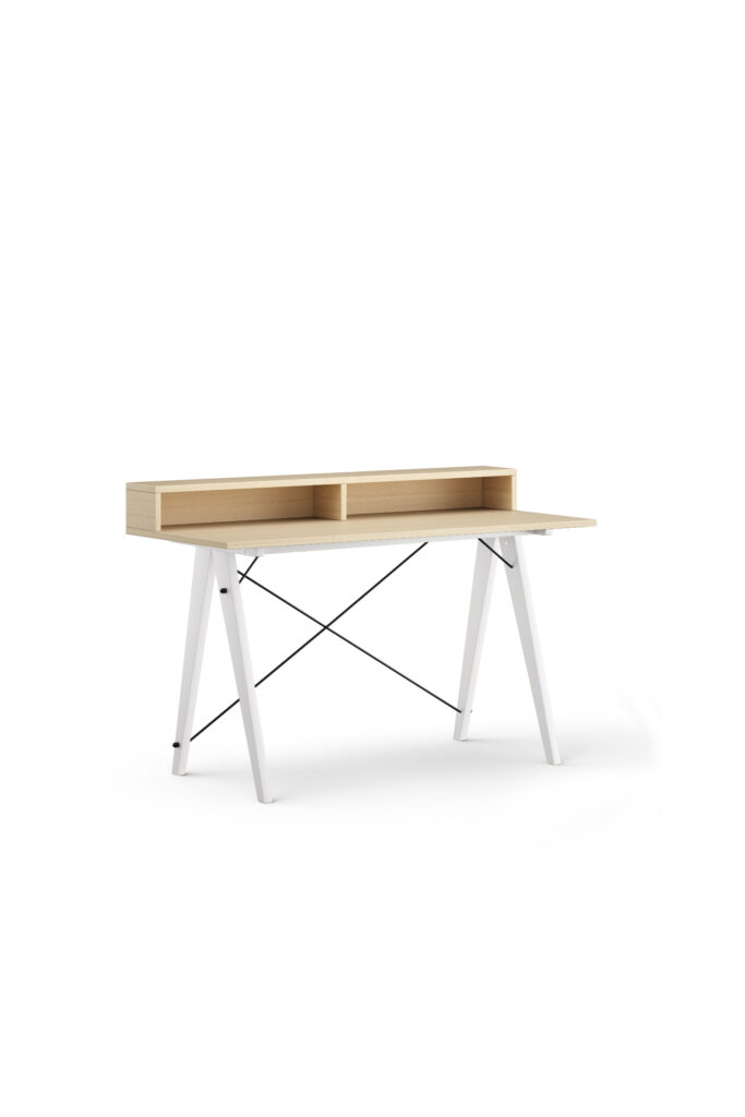 Drewniane biurko SLIM+ HORIZONTAL z poziomą nadstawką