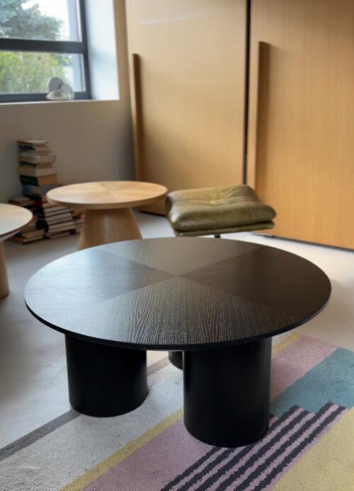 Czarny okrągły stolik kawowy BOWL