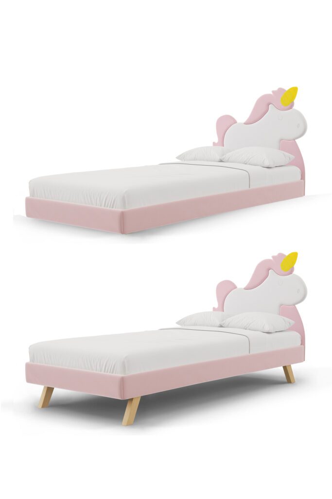 Łóżko jednorożec UNICORN LEGS TEXTI 90x200cm