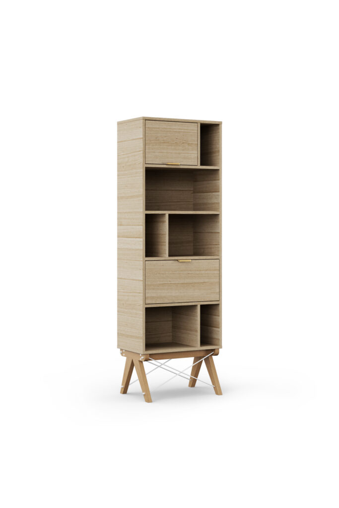 Drewniany regał TALL POCKET SLIM