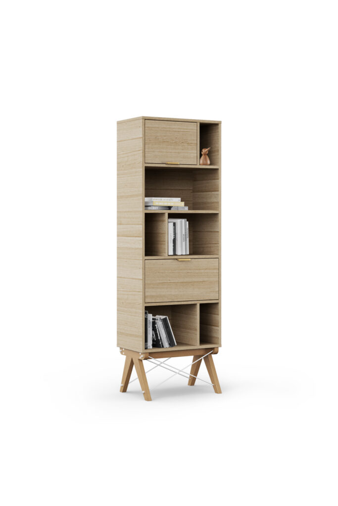 Drewniany regał TALL POCKET SLIM