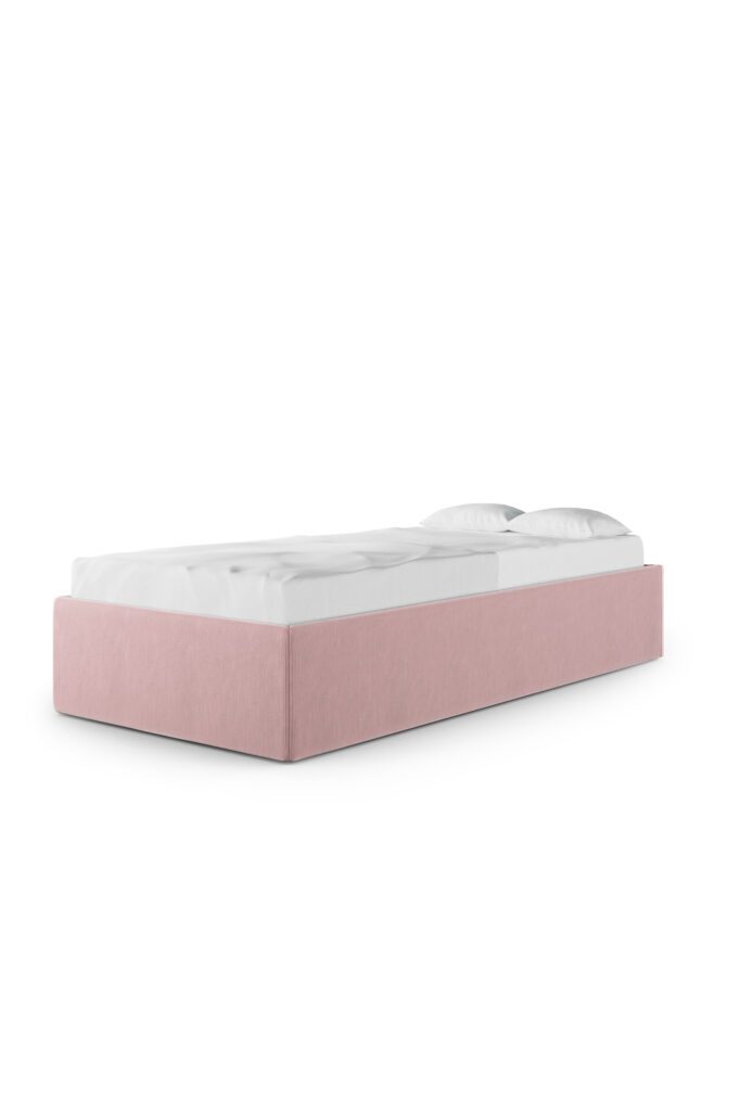 Tapicerowane łóżko z dużym pojemnikiem SOFA BOX TEXTI