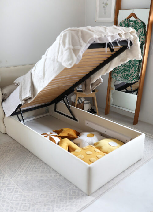 Kolorowe łóżko z dużym pojemnikiem SOFA BOX BASIC