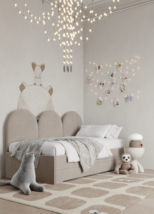 Dwuosobowe łóżko z panelami ściennymi DOUBLE BED