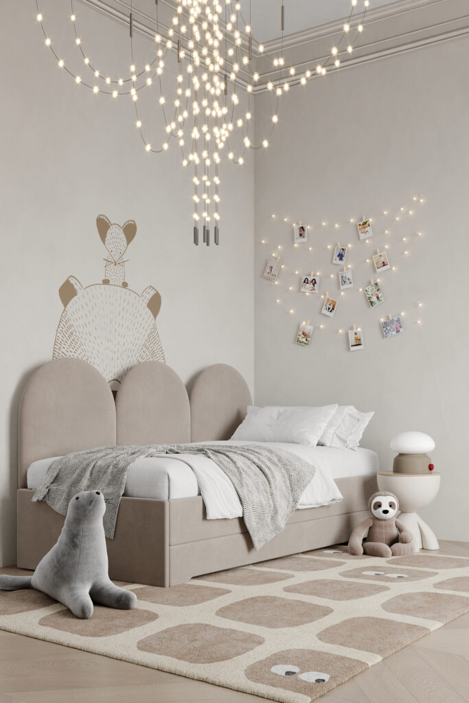 Dwuosobowe łóżko z panelami ściennymi DOUBLE BED