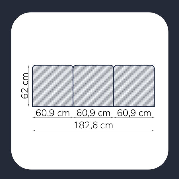 Komplet trzech paneli do łóżka 180cm