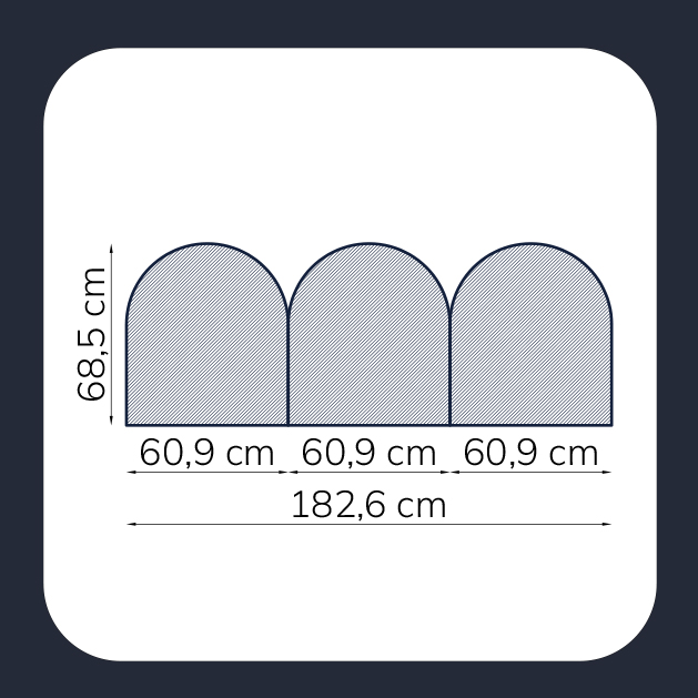 Komplet trzech paneli do łóżka 180cm