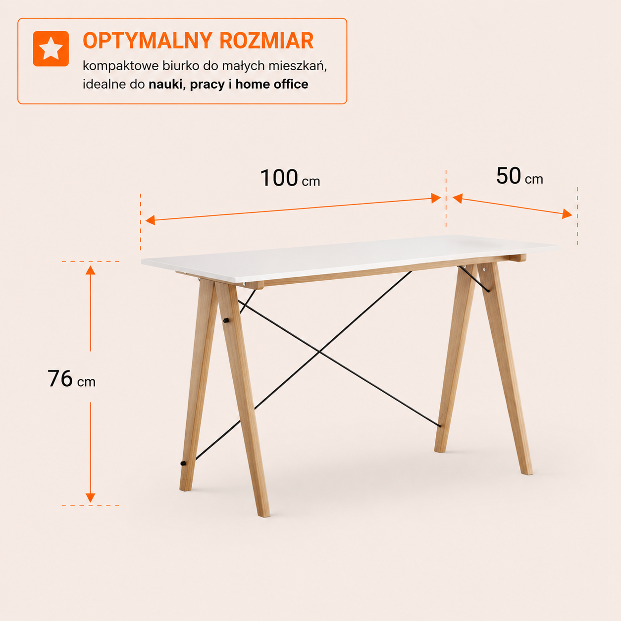 Białe biurko minimalistyczne SLIM