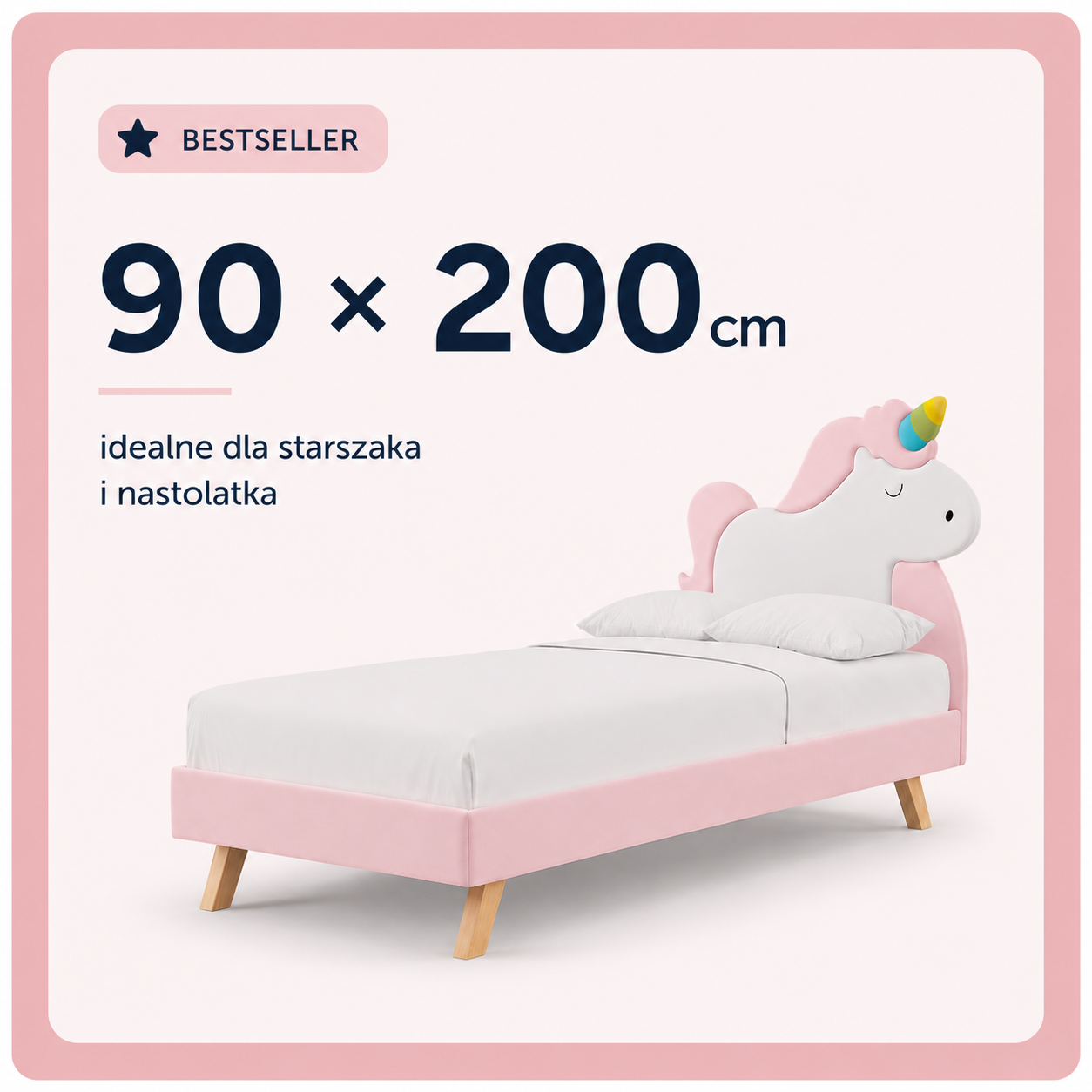 Łóżko dziecięce jednorożec UNICORN LEGS TEXTI