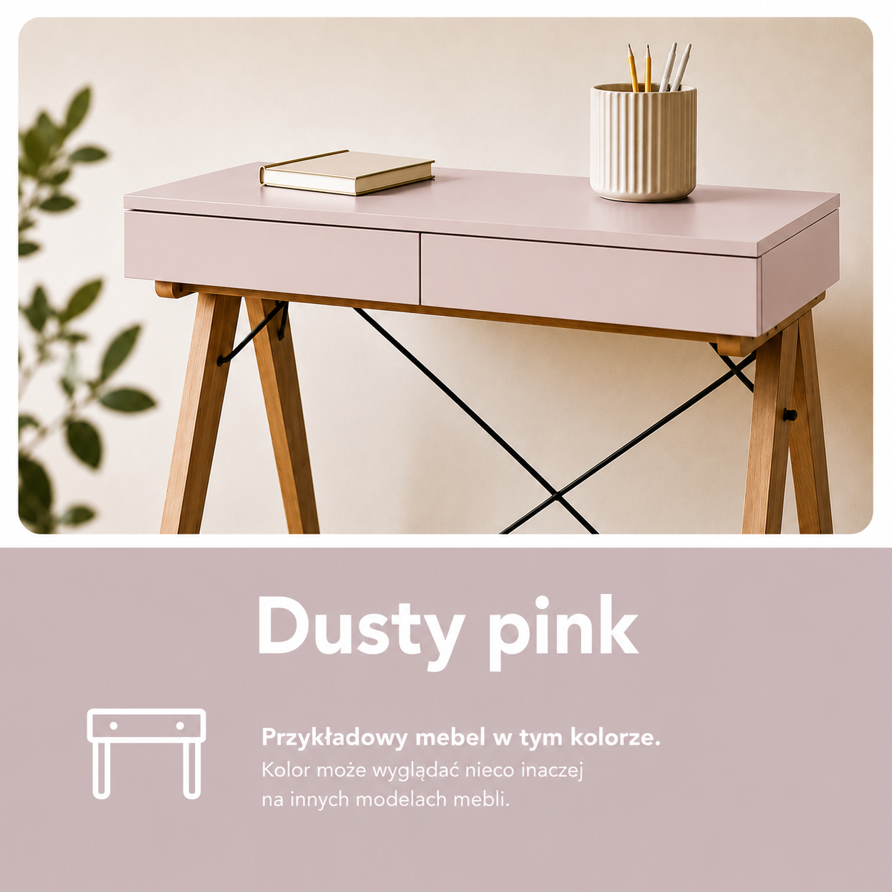 Dusty Pink, czyli pudrowy, zgaszony róż