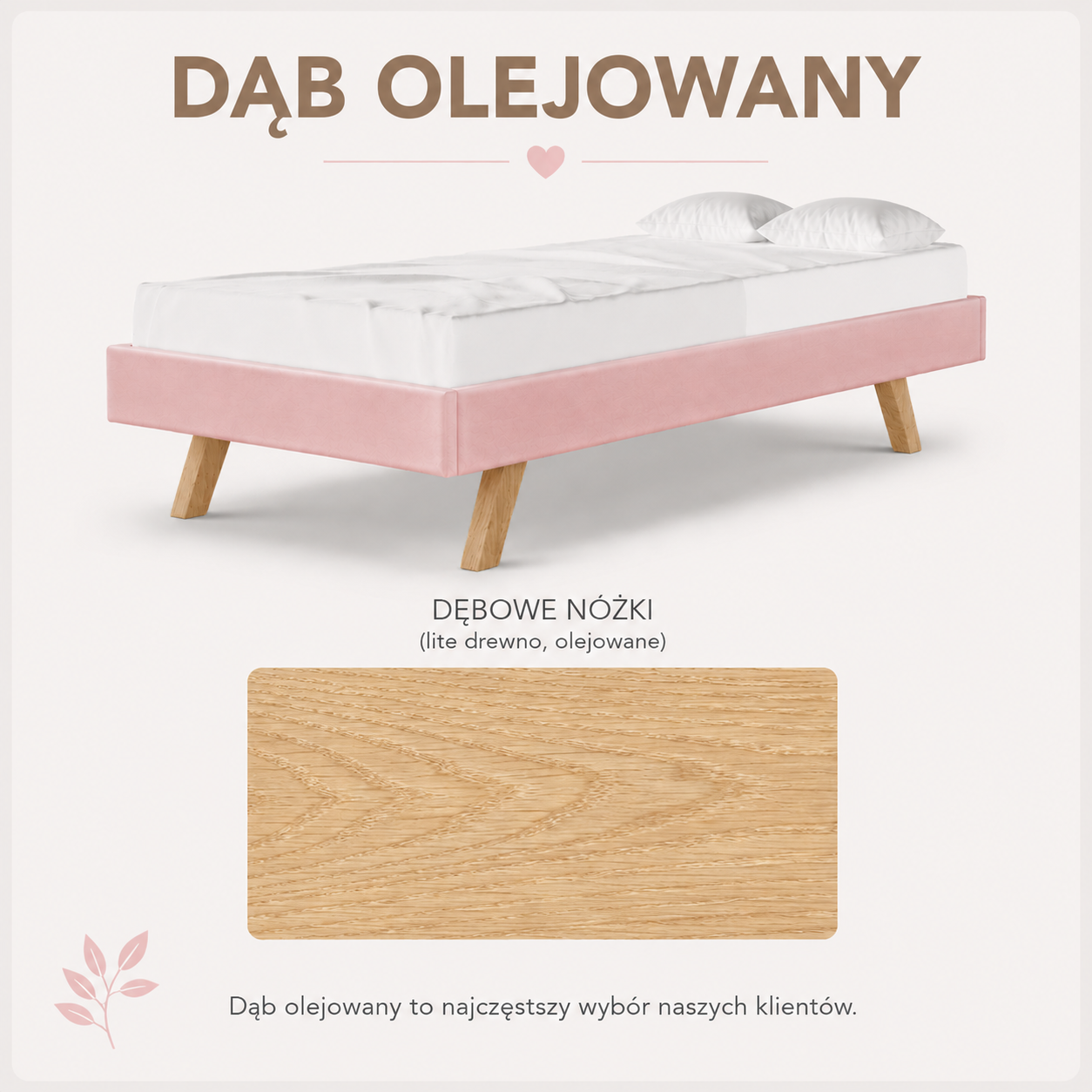 Dębowe nóżki (lite drewno olejowane)