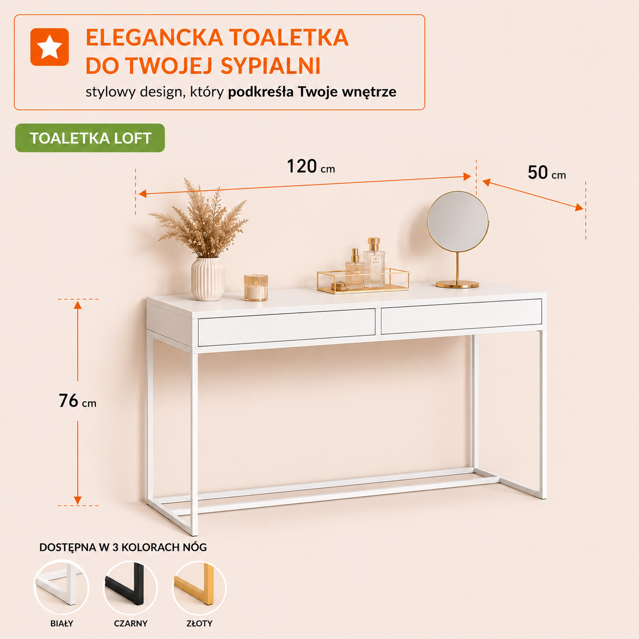 Drewniana toaletka BASIC