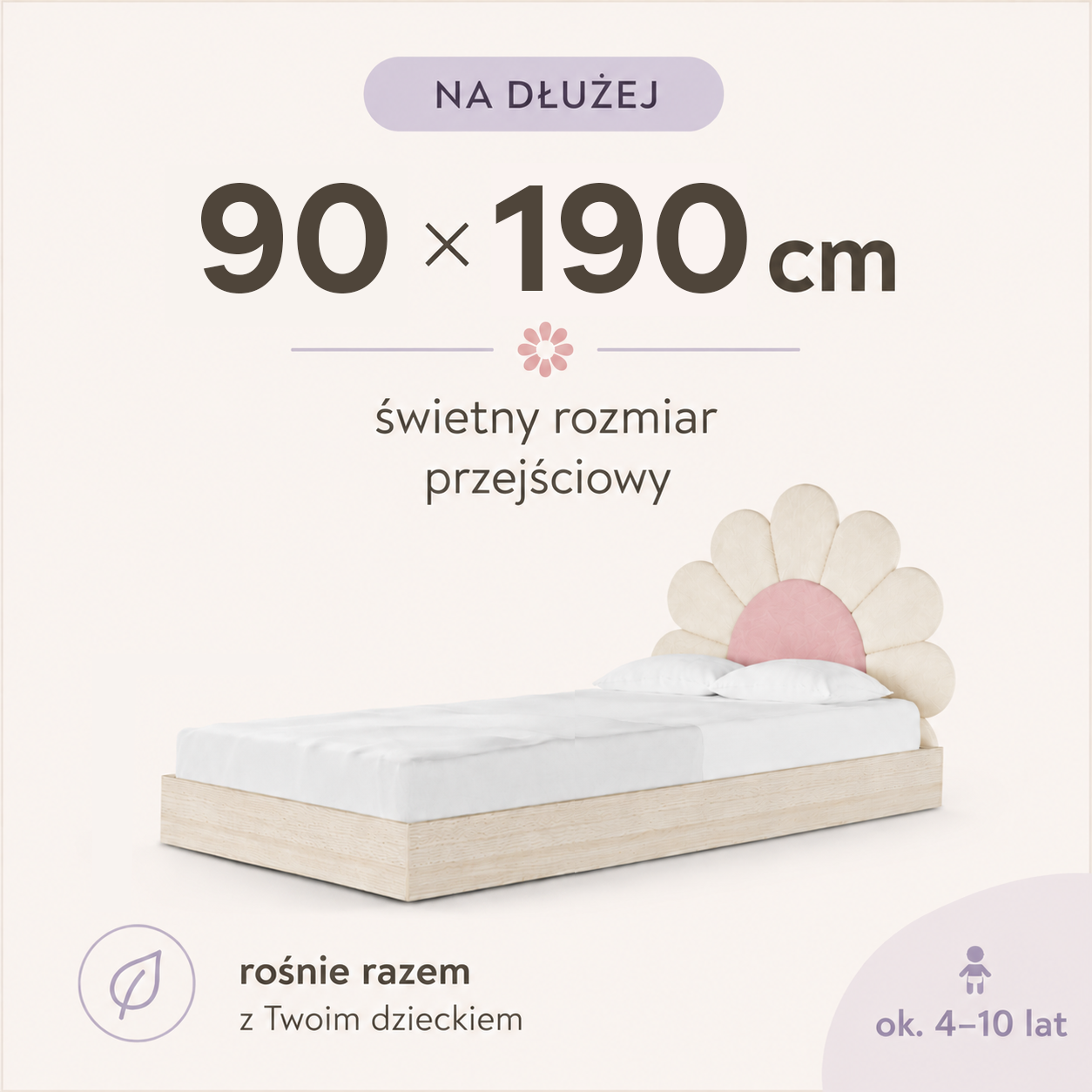 Łóżko do materaca 90 x 190 cm – świetny rozmiar przejściowy