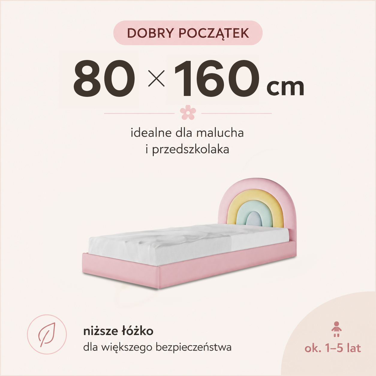 Łóżko do materaca 80 x 160 cm – najlepsze dla malucha